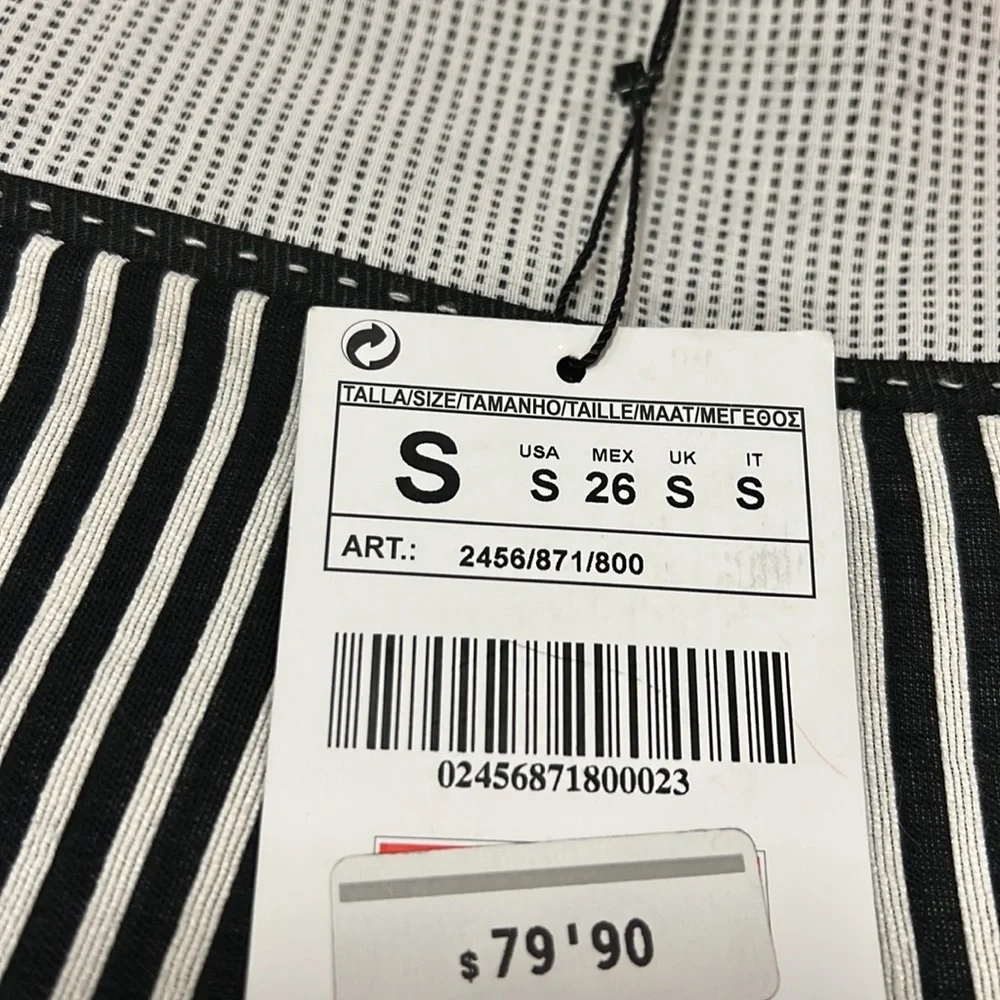 Zara black-and-white striped pencil skirt size small